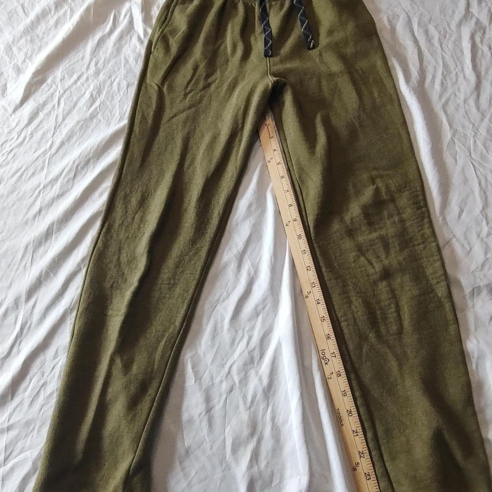 Cat & Jack Jogger Pants Kids XL 16 Olive Green Excellent Fleece Lined Drawstring